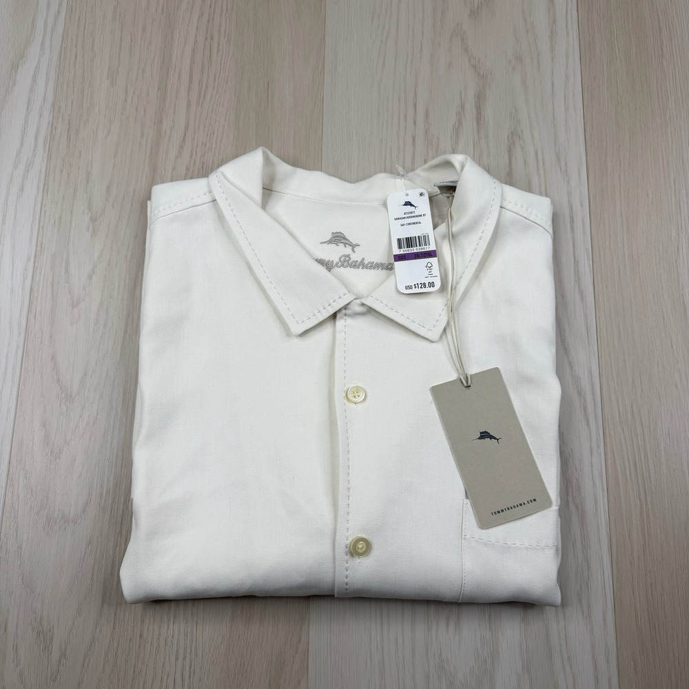 Tommy Bahama 100% Silk Short Sleeve Hawaiian Button Shirt  Mens Size 2XLT NWT